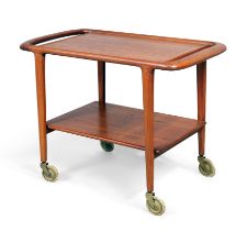 Niels O. Møller (1920-1981) for J.L Møller, a Model '44' two tier trolley, c.1959, teak, steel, r...