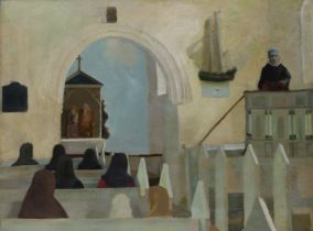 European School,  early/mid 20th century -  The sermon;  oil on canvas, 64 x 84 cm; together wi...