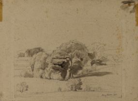 Percy Horton,  British 1897-1970 -  Countryside landscape, 1935;  pencil on paper, signed and d...