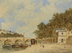 Pierre Stefani,  French b.1938 -  Paris, Le Pont Marie;  oil on panel, signed lower right 'P. S...