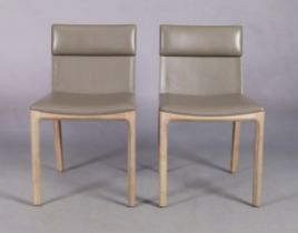 George Yabu and Glenn Pushelberg for Stellar Works, a pair of 'Taylor' dining chairs, c.2019, lea...