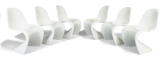 Verner Panton (1926-1998) for Vitra  Set of six 'Panton' chairs, circa 2000s  Injection moulded ...