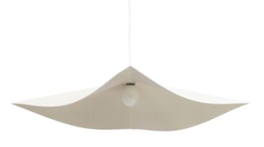 Dutch  Perforated ceiling light, circa 1970  Lacquered steel  202cm high, 83cm wide  It is the ...