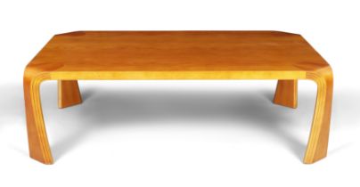 Saburo Inui (1911-1991) for Tendo Mokko  'Zataku' coffee table, circa 1970  Japanese elm-veneere...