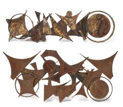 Henrik Horst  Two brutalist wall sculptures, circa 1970  Iron, steel  Unmarked  80.5cm and 86cm ...