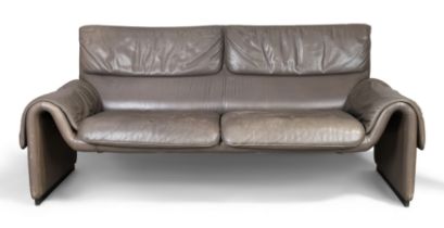 De Sede  Model 'DS 2011' two seater sofa, circa 1980  Leather upholstery  Manufacturer's marks t...