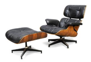 Charles & Ray Eames for Herman Miller  Model '670' lounge chair and '671' ottoman, circa 1970  R...