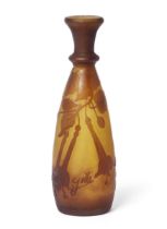 Gallé  Trumpet flower vase, circa 1905  Cameo glass  Signed in cameo 'Galle' with star  16cm high