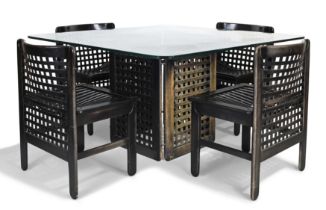 Titina Ammannati & Giampiero Vitelli for Pozzi e Verga  'Transenna' dining table and four chairs...