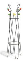 Roger Feraud (1890-1964)  'Cle de Sol' coat stand, circa 1950  Painted steel, lacquered wood  17...