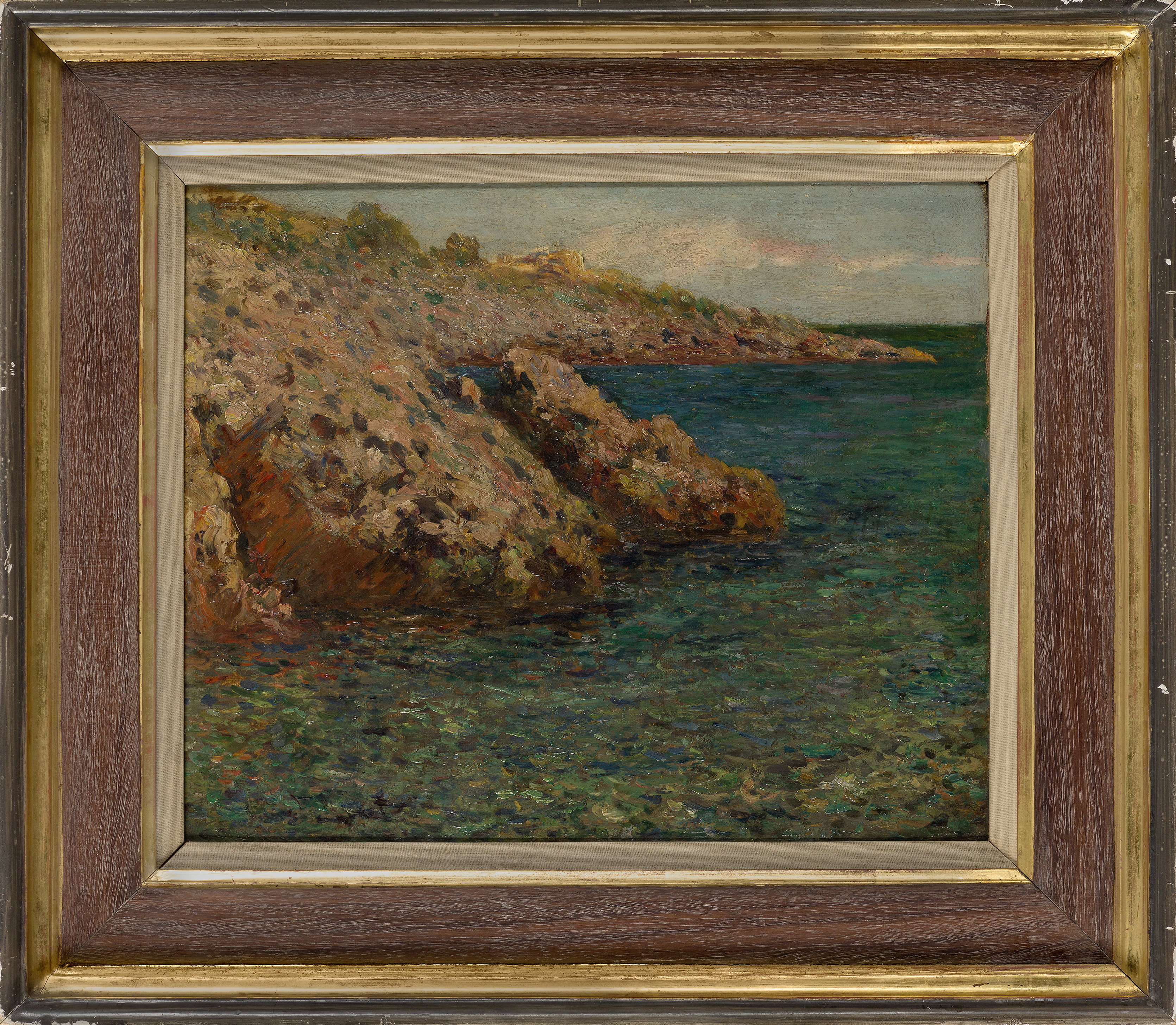 After Claude Monet,  French 1840-1926-  The Mediterranean (Cap d'Antibes);  oil on canvas, insc... - Image 2 of 3