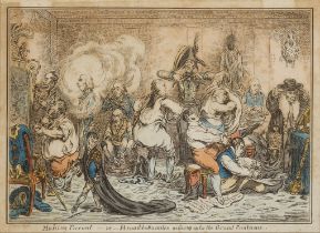 James Gillray,  British 1756-1815-  'Making Decent' - i.e. - Broad-bottomites getting into the G...