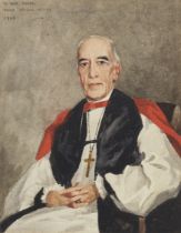 George Henry, RA RSA RSW,  Scottish 1858-1943-  Portrait of Reverend Frederic Chase, Bishop of E...