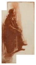 Cyrus Cuneo, ROI,  American/British 1879-1916-  Studies of a seated man, full length, with his h...