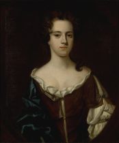 Attributed to Sir Godfrey Kneller,  German/British 1646-1723-  Portrait of Lady Elizabeth Follio...