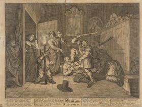 William Hogarth, FRSA,  British 1697-1764-  Hudibras Catechized;  etching and engraving, inscri...