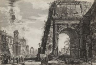 Giovanni Battista Piranesi,  Italian 1720-1778-  Veduta dell'Arco di Tito;  etching, titled and...