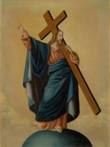 Spanish School,  late 19th/early 20th century-  Christ carrying the Cross;  oil on canvas, 62.9...