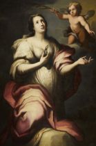 Circle of Juan de Valdés Leal,  Spanish 1622-1690-  Saint Apollonia;  oil on canvas, 157 x 105 ...