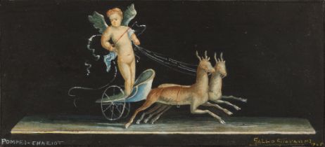 Giovanni Gallo,  Italian, early/mid 20th century-  Illustrations of cherubs in a chariot race, f...