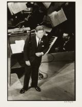 Bill Ray, American 1936-2020, President John F. Kennedy at his birthday gala in 1962 after Maril...