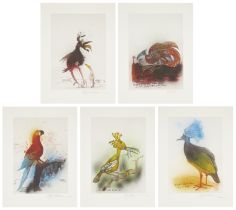 Ralph Steadman, British b.1936-  Choiseul Crested Pigeon, 2011; St Helena Giant Hoopoe, 2011; Ja...
