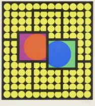 Victor Vasarely, Hungarian/French 1906-1997, Composition, (from 11+1), 1985; screenprint in col...