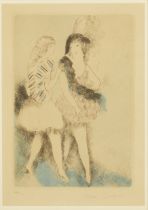 Marie Laurencin, French 1883-1956, L'Arlequine, 1927; etching in colours on wove, signed in pen...