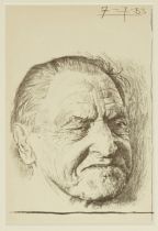 Graham Sutherland OM, British 1903-1980, William Somerset Maugham, 1953; monochrome lithograph ...