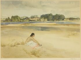 Sir William Russell Flint RA RSW PRWS, British 1880-1969, Anne Marie by the Loire; lithograph i...