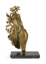 Stavri Kalinov, Bulgarian 1944-2023, Blooming Zipped Eve; bronze on a stone base, height: 35 cm...
