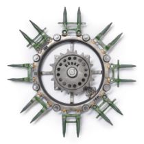 Bob Dylan, American, b.1941-  Ironwork wall hanging, Green Sunflower variation, 2014; Ironwork ...