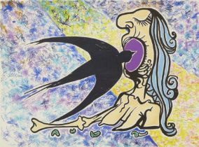 Salvador Dalí, Spanish 1904-1989, L'Hirondelle (The Swallow), from Le Jungle Humaine, 1976;  li...
