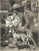 Tirzah Garwood, British 1908-1951, The Dog Show, 1929; wood engraving bookplate on Basingwerk p...