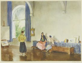 Sir William Russell Flint RA RSW PRWS, British 1880-1969, In the Studio; lithograph in colours ...