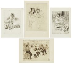 Jacques Villon, French 1875-1963, Les Deux Soeurs; etching on wove, signed in pencil, sheet: 50...
