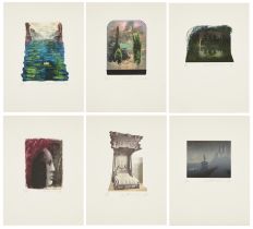 Ivor Abrahams RA, British 1935-2015, Landscapes, a Portrait and an Interior, 1976; each lithogr...