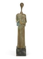 Stavri Kalinov, Bulgarian 1944-2023, Figure with Lyre; bronze, height approx.: 43 cm high inclu...