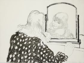 David Hockney OM CH RA, British b.1937- Ann Combing Her Hair, 1979; lithograph in black on John...