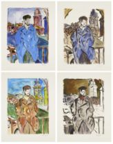 Bob Dylan, American b.1941- The Drawn Blank Series (set of four 'Man on a Bridge'), 2008; each ...