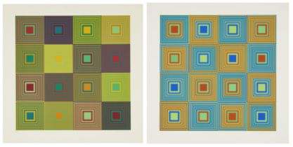 Michel Seuphor, Belgian 1901-1999, Geometric Shapes; each screenprint on wove, each signed in p...