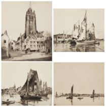 William Lee Hankey, British 1869-1952, The Clocktower, Gentle Breeze, In the Harbour, In Full Sa...