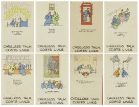Fougasse (Cyril Kenneth Bird CBE), British 1887-1965, Careless Talk Costs Lives, c. 1940 (set of...