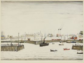 Laurence Stephen Lowry RBA RA, British 1887-1976, Harbour; lithograph in colours on wove, signe...