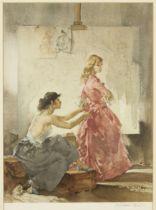 Sir William Russell Flint RA RSW PRWS, British 1880-1969, Adjusting the Dress; lithograph in co...
