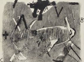 Antoni Tàpies, Spanish 1923-2012,  Lletres i gris, 1976;  etching and aquatint with carborundum...