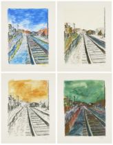 Bob Dylan, American b.1941- The Drawn Blank Series (set of four Train Tracks), 2008; each giclé...