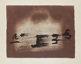 Antoni Tàpies, Spanish 1923-2012,  Panier et Signes Noirs, 1980; lithograph in colours on Arche...