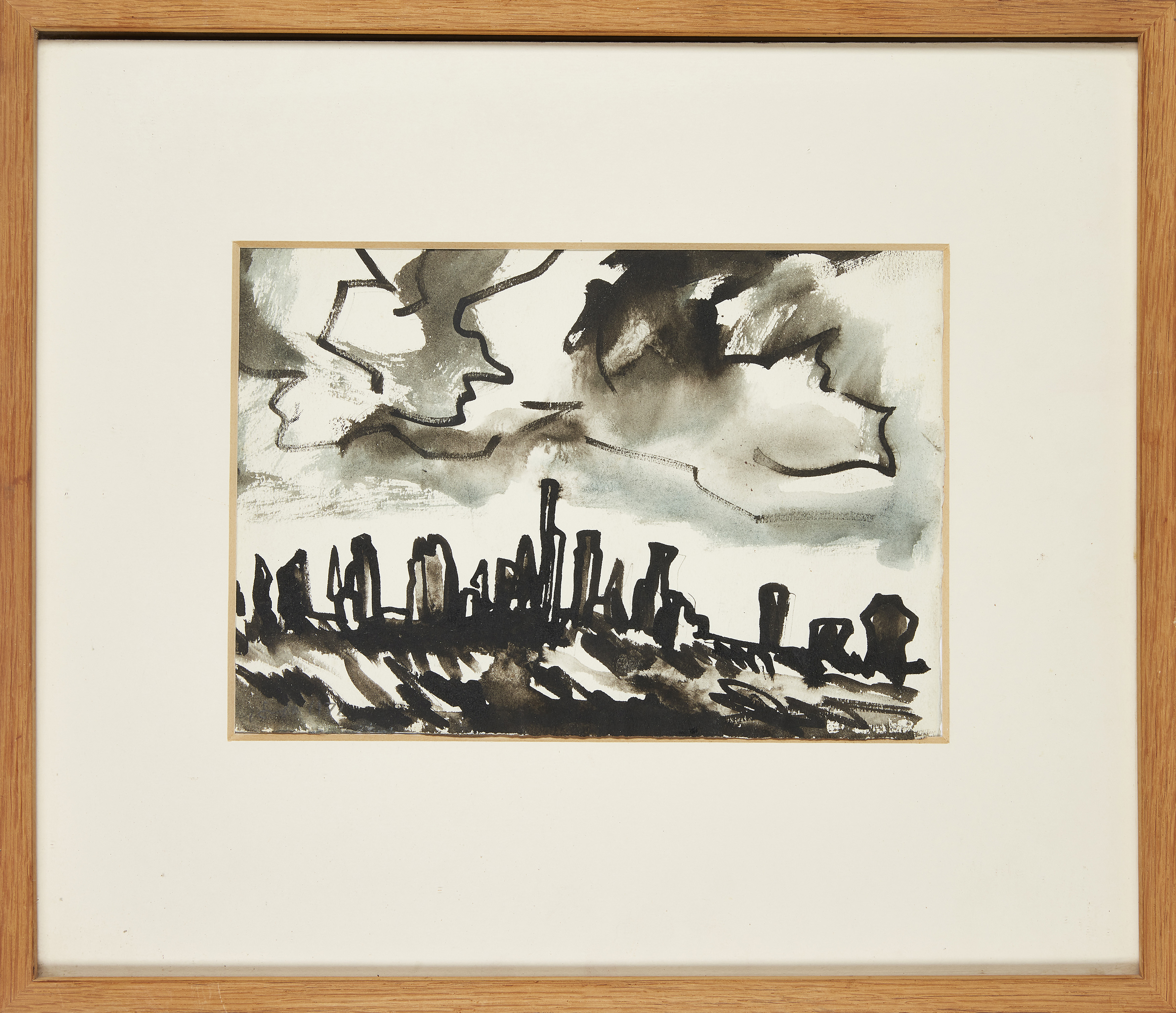 David Smith,  British 1920-1999 -  Druids Retreat, 1971;  ink on paper, signed and dated lower ... - Image 2 of 6