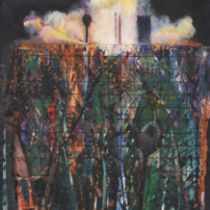 Keith Grant,  British b.1930 -  Space Station in the Jungle, French Guyana, 1983;  acrylic and ...